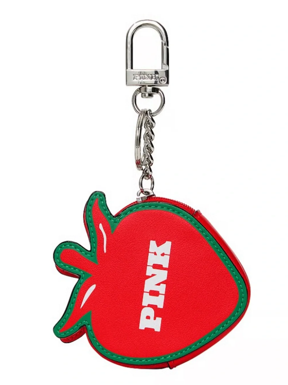 Pink Victoria’s Secret Strawberry Coin Pouch Keychain - Red